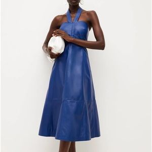 Karen Millen Leather Halter Full Skirted MIDI Dress